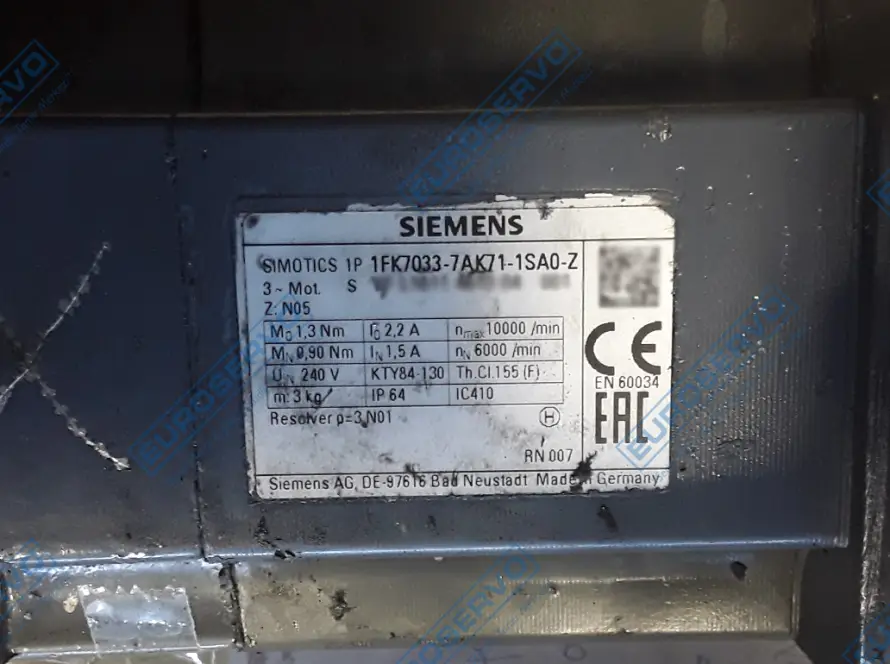 Siemens 1FK7033-7AK71-1SA0-Z Servo Motor Tamiri